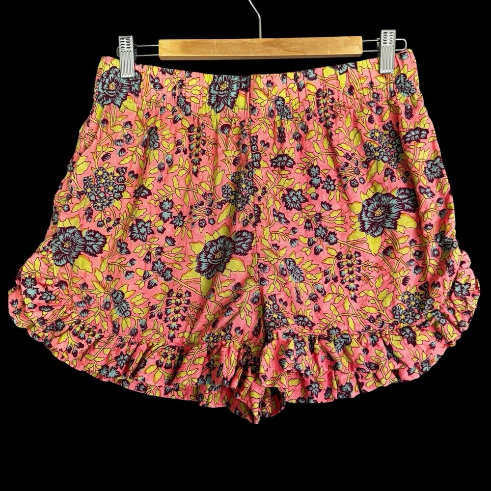 Natural Life Shorts Floral Boho Ruffle Size Medium Womens Lounge Lightweight